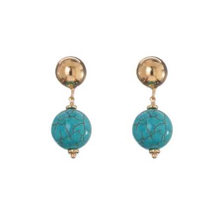 Visací pozlacené náušnice s tyrkysem AL5075.01.069 Alisia