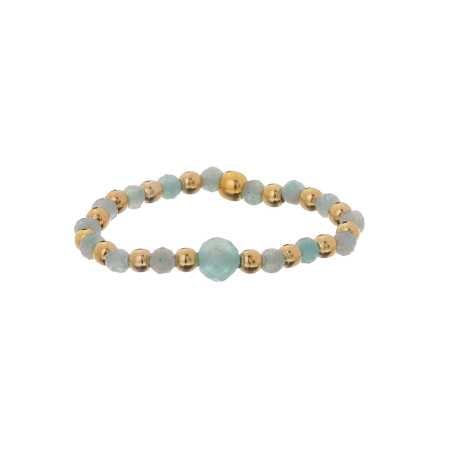 Pozlacený korálkový prsten s amazonitem AL4072.01.011 Alisia / Obvod: 57 mm - 57 mm