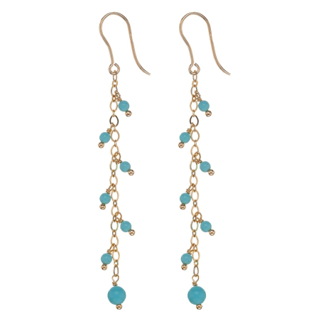 Visací pozlacené náušnice s tyrkysem AL5092.01.069 Alisia