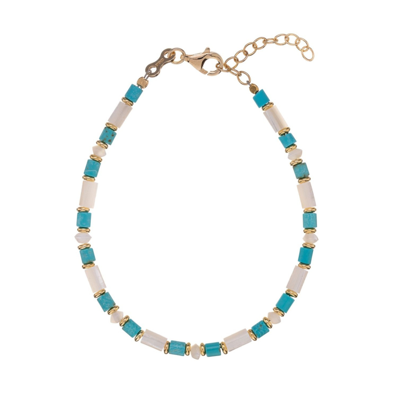 Elegantní pozlacený náramek s tyrkysem a perletí AL4996.01.000 Alisia Elegantní pozlacený náramek s tyrkysem a perletí AL4996.01.000 Alisia