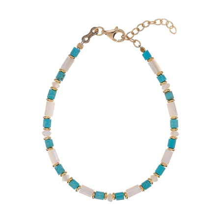 Elegantní pozlacený náramek s tyrkysem a perletí AL4996.01.000 Alisia