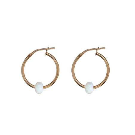 Pozlacené náušnice kruhy se syntetickým opálem AL4987.01.000 Alisia