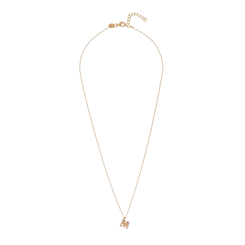 Pozlacený náhrdelník se Swarovski perličkami "M" AL4258.01.913 Alisia