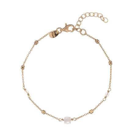 Pozlacený náramek s korálky měsíčního kamene AL4099.01.052 Alisia