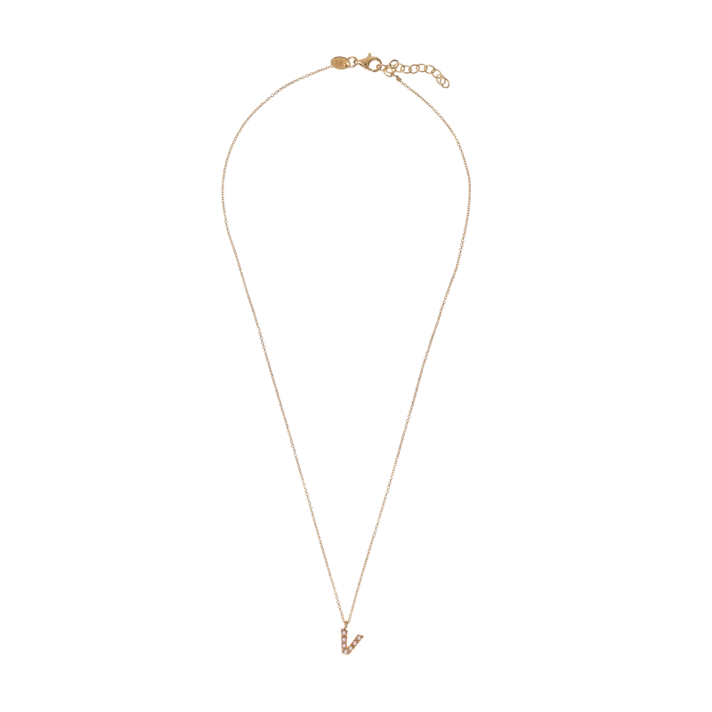 Pozlacený náhrdelník se Swarovski perličkami "V" AL4258.01.922 Alisia