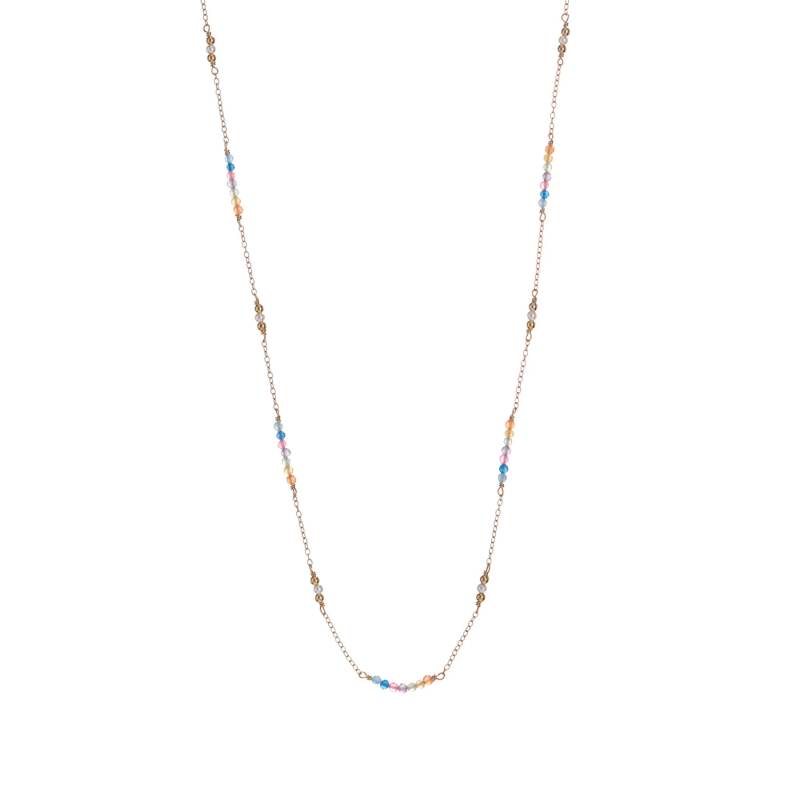 Půvabný náhrdelník z barevných korálků jadeitu AL4931-Oro Alisia