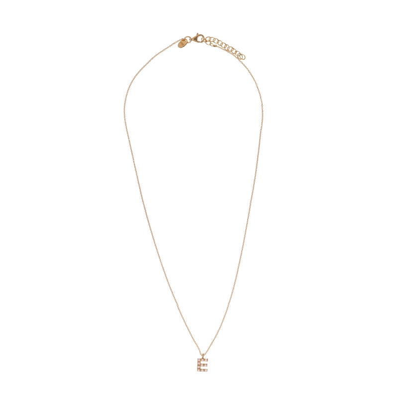 Pozlacený náhrdelník se Swarovski perličkami "E" AL4258.01.905 Alisia