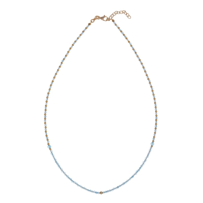 Půvabný pozlacený náhrdelník z modrých korálků jadeitu AL4951.01.073 Alisia Půvabný pozlacený náhrdelník z modrých korálků jadeitu AL4951.01.073 Alisia