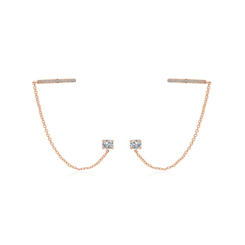 Dvojité řetízkové náušnice z pozlaceného stříbra E0004295 Moiss