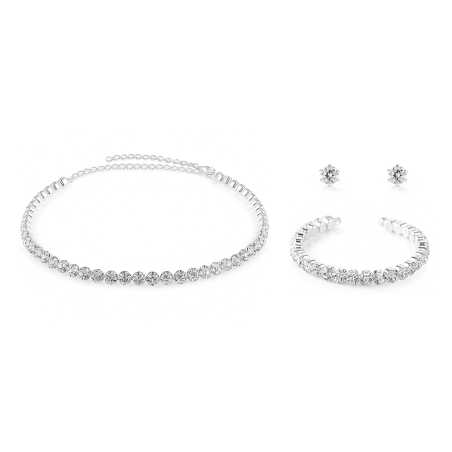 Třpytivá sada dámských šperků s krystaly (náhrdelník, náramek, náušnice) Troli