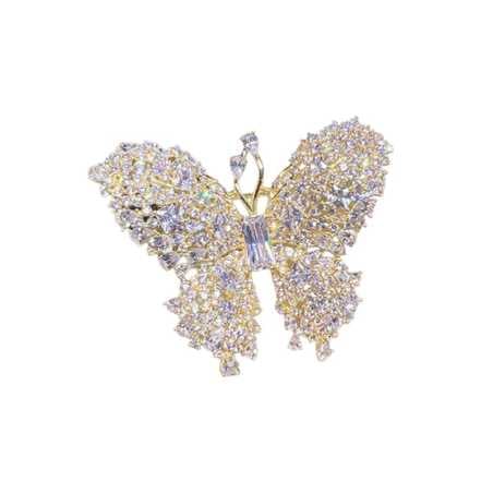 Oslnivá brož ve tvaru motýla Gold Troli