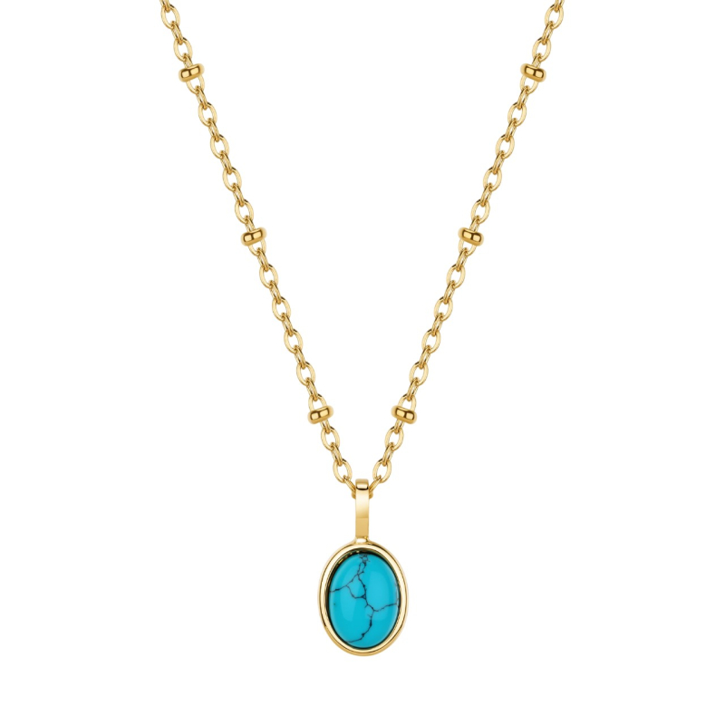 Něžný ocelový náhrdelník s tyrkysem Essential BNL132 Brosway