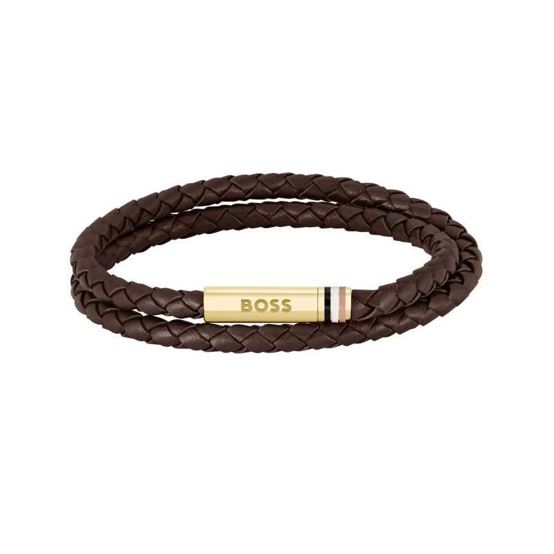 Dvojitý kožený náramek Ares 1580670 Hugo Boss / Délka: 17,5 cm Dvojitý kožený náramek Ares 1580670 Hugo Boss / Délka: 17,5 cm