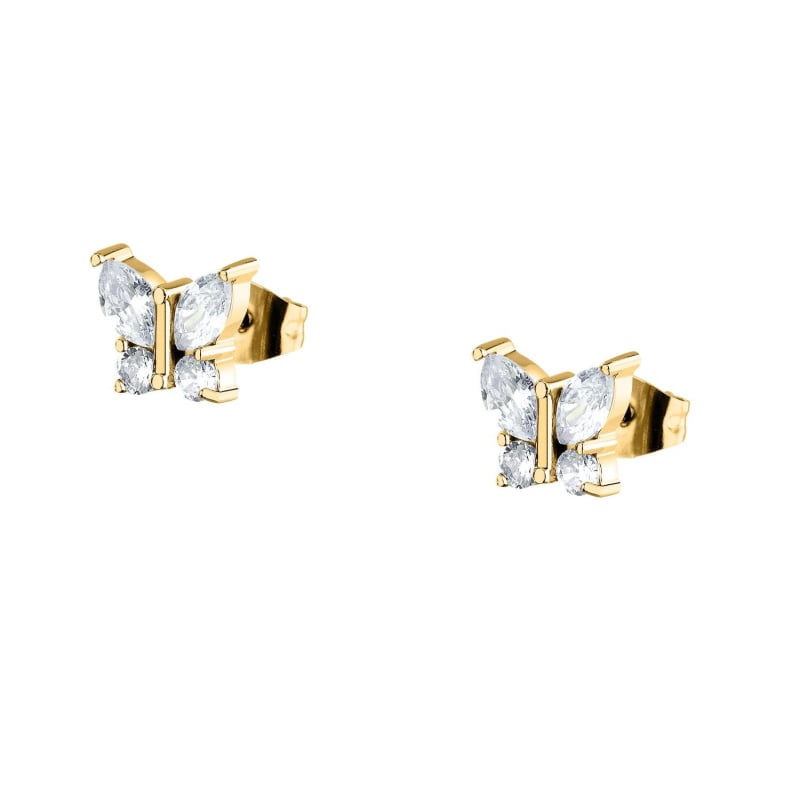 Pozlacené motýlkové náušnice se zirkony Friendship LPS01ARR103 La Petite Story