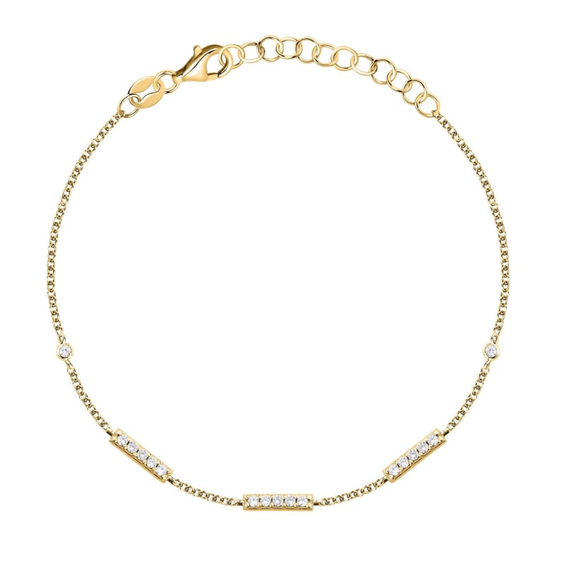 Nadčasový pozlacený náramek se zirkony Silver LPS05AWV73 La Petite Story