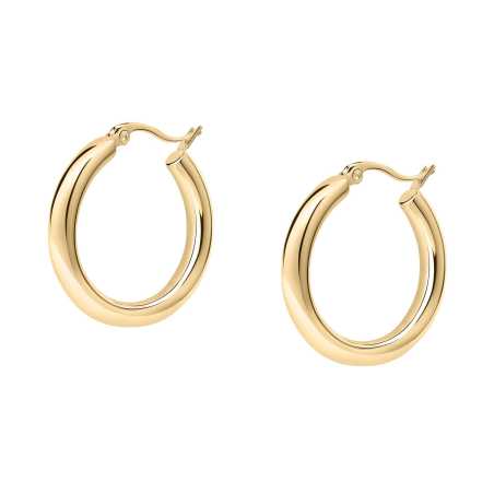 Pozlacené minimalistické kruhy z oceli LPS01AYQ113 La Petite Story