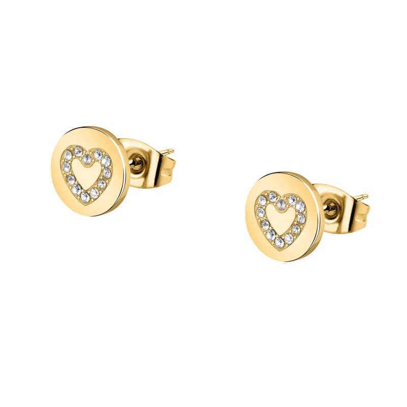 Pozlacené náušnice Srdíčko se zirkony LPS01AYQ115 La Petite Story