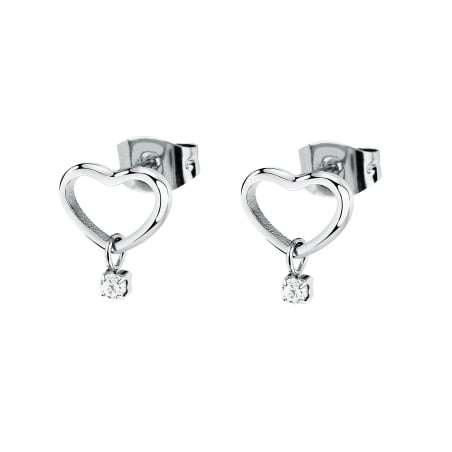 Srdíčkové ocelové náušnice se zirkonem LPS01AYQ130 La Petite Story