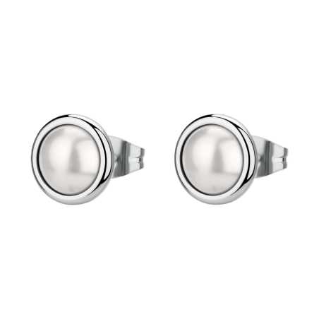 Ocelové peckové náušnice s perličkami Essential BNL148 Brosway