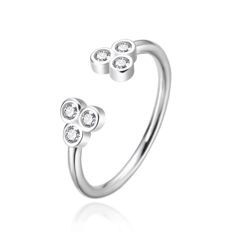 Stříbrný otevřený prsten se zirkony AGT-R68W Agato / Obvod: 62 mm - 62 mm Stříbrný otevřený prsten se zirkony AGT-R68W Agato / Obvod: 62 mm - 62 mm