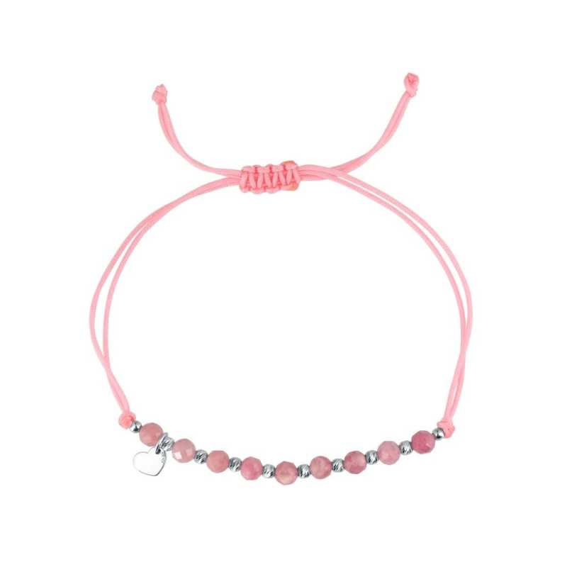 Růžový textilní náramek s turmalínem 13059.3 Evolution Group Růžový textilní náramek s turmalínem 13059.3 Evolution Group