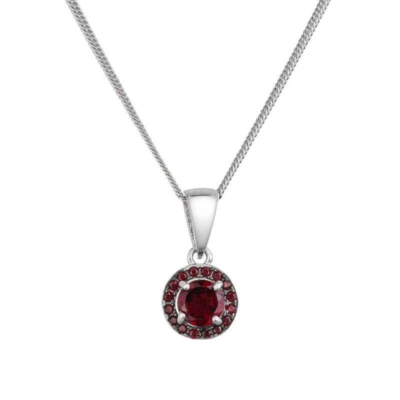 Třpytivý stříbrný náhrdelník s pravými granáty 12088.3 Evolution Group Třpytivý stříbrný náhrdelník s pravými granáty 12088.3 Evolution Group