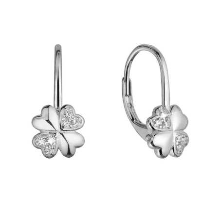 Stříbrné visací náušnice se čtyřlístky 11502.1 Evolution Group
