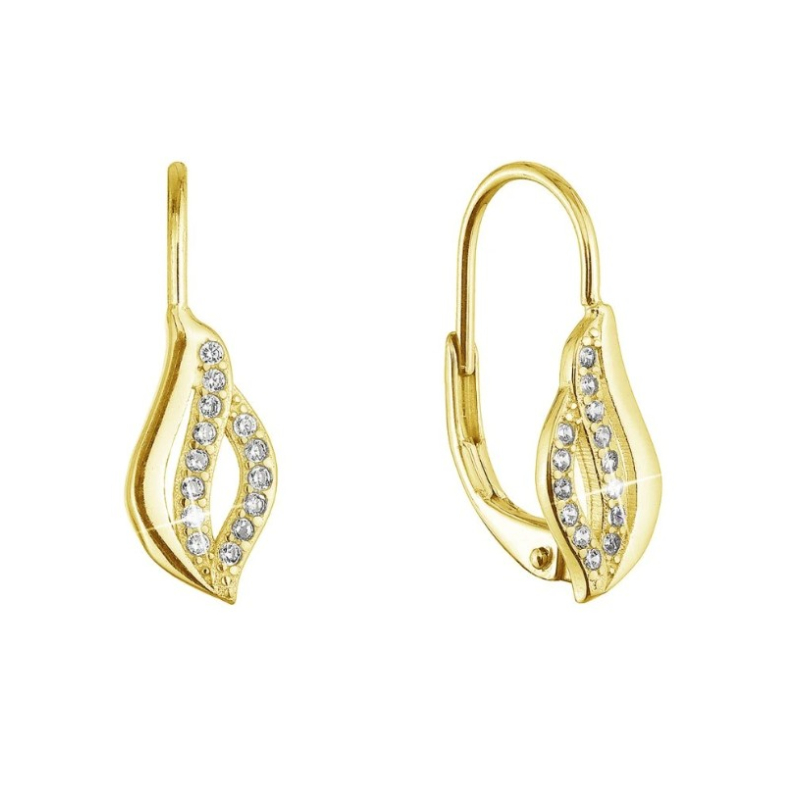 Slušivé pozlacené náušnice Vlnky se zirkony 11542.1/AU Evolution Group Slušivé pozlacené náušnice Vlnky se zirkony 11542.1/AU Evolution Group