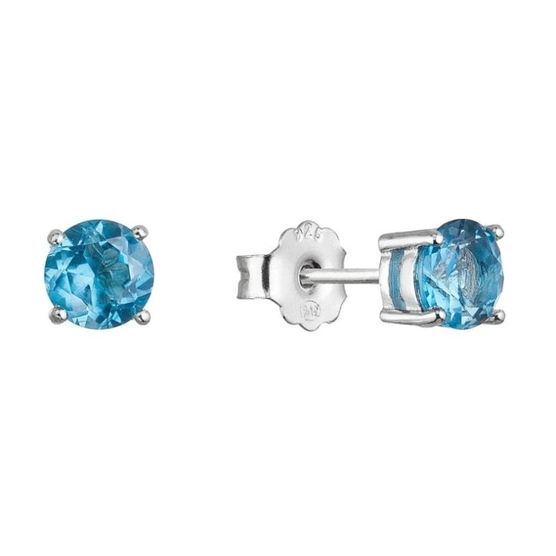Stříbrné náušnice pecky s pravým topazem London 11484.3 Evolution Group