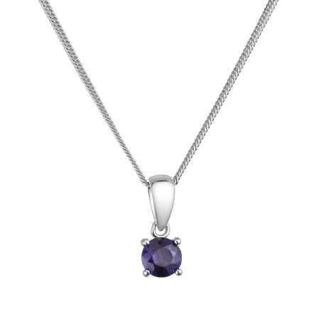 Stříbrný dámský náhrdelník s pravým safírem 12078.3 Evolution Group