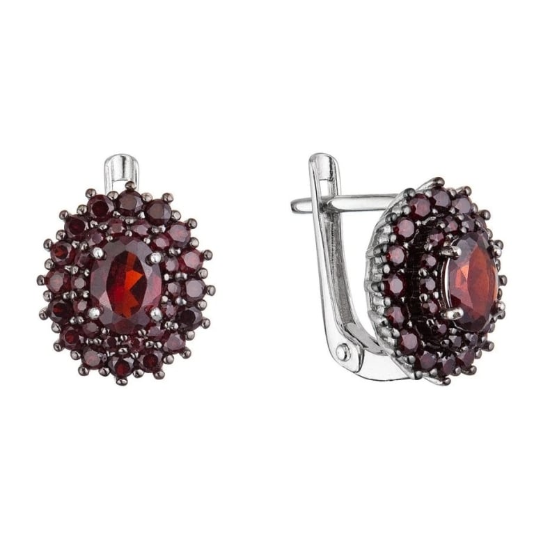 Luxusní visací náušnice s pravými granáty 11497.3 Evolution Group Luxusní visací náušnice s pravými granáty 11497.3 Evolution Group