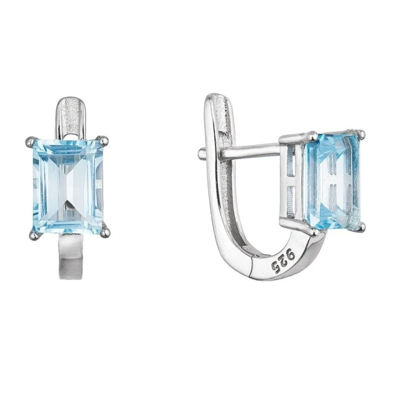 Stříbrné visací náušnice s pravým topazem 11498.3 Evolution Group Stříbrné visací náušnice s pravým topazem 11498.3 Evolution Group