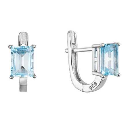 Stříbrné visací náušnice s pravým topazem 11498.3 Evolution Group