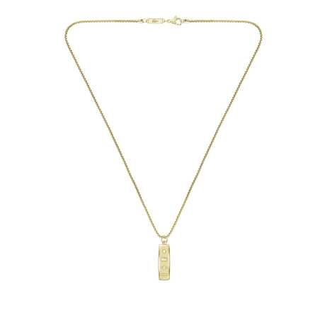 Stylový pozlacený náhrdelník pro muže District 2040537 Lacoste