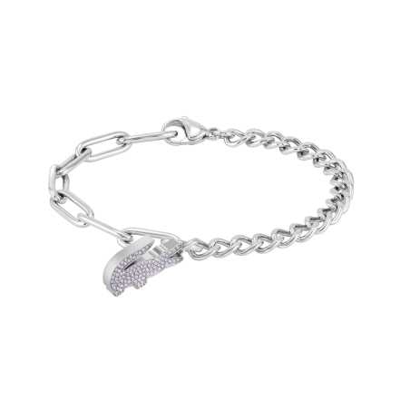 Dámský ocelový náramek s fialovými krystaly Crocodile 2040554 Lacoste