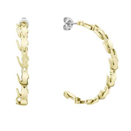 Jedinečné kruhové náušnice Crocodile 2040518 Lacoste