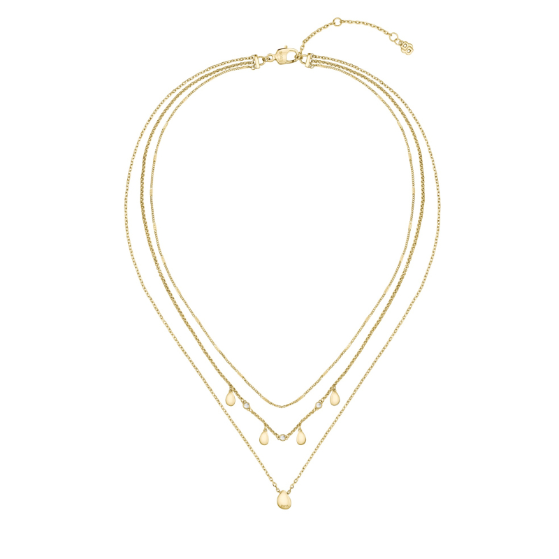 Trojitý pozlacený náhrdelník s krystaly Selena 1580766 Hugo Boss Trojitý pozlacený náhrdelník s krystaly Selena 1580766 Hugo Boss