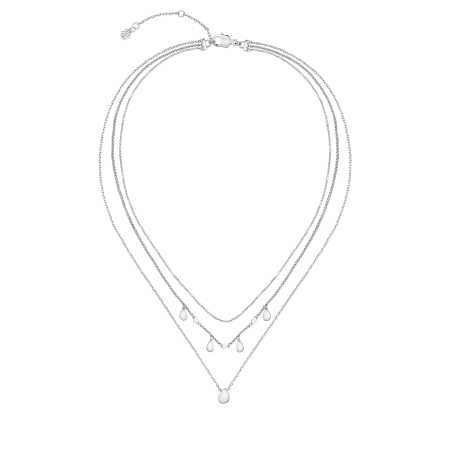 Trojitý ocelový náhrdelník s krystaly Selena 1580765 Hugo Boss