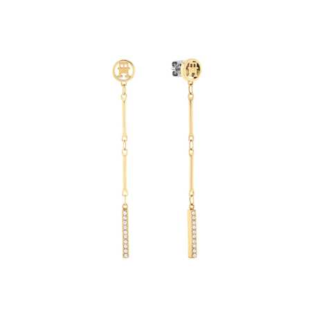 Visací pozlacené náušnice se zirkony Bar Chain 2781002 Tommy Hilfiger