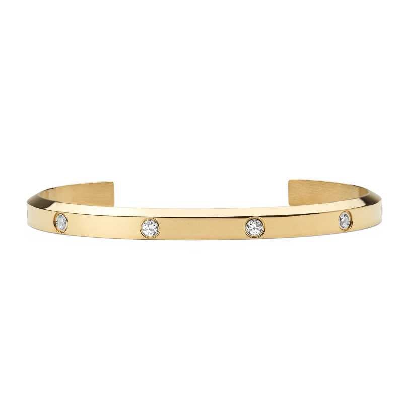 Otevřený pevný pozlacený náramek Classic Lumine DW004017 Daniel Wellington / Délka: 16,5 cm