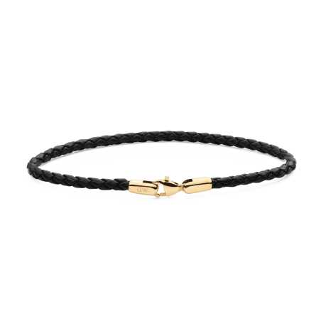 Černý pletený kožený náramek Sheffield Daniel DW004017 Daniel Wellington / Délka: 18,5 cm