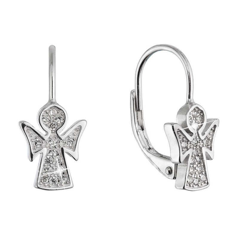 Něžné stříbrné náušnice Andílek se zirkony 11543.1 Evolution Group Něžné stříbrné náušnice Andílek se zirkony 11543.1 Evolution Group