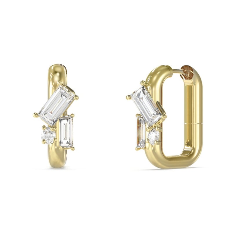 Třpytivé oválné náušnice z oceli Chandelier JUBE05361JWYGT/U Guess