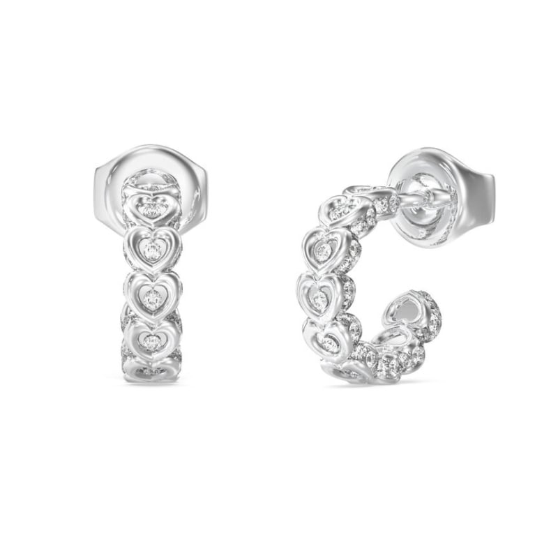 Ocelové kruhové náušnice se srdíčky L.O.V.E. JUBE05472JWRHT/U Guess Ocelové kruhové náušnice se srdíčky L.O.V.E. JUBE05472JWRHT/U Guess