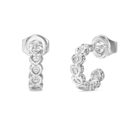 Ocelové kruhové náušnice se srdíčky L.O.V.E. JUBE05472JWRHT/U Guess