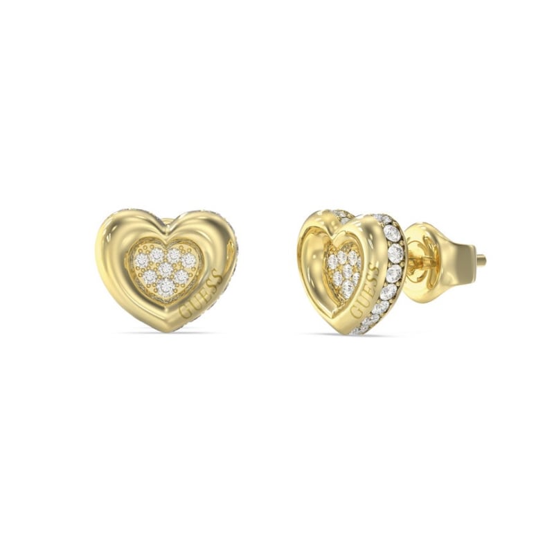 Srdíčkové náušnice s krystaly L.O.V.E. JUBE05466JWYGT/U Guess Srdíčkové náušnice s krystaly L.O.V.E. JUBE05466JWYGT/U Guess