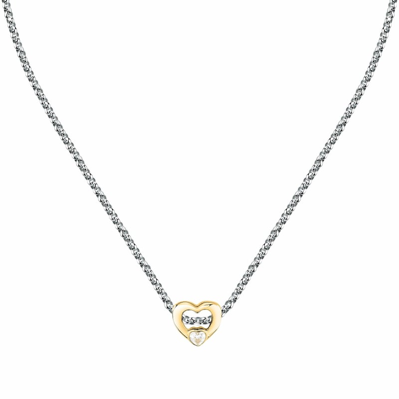 Krásný ocelový bicolor náhrdelník Srdce Drops SCZ1414 Morellato Krásný ocelový bicolor náhrdelník Srdce Drops SCZ1414 Morellato