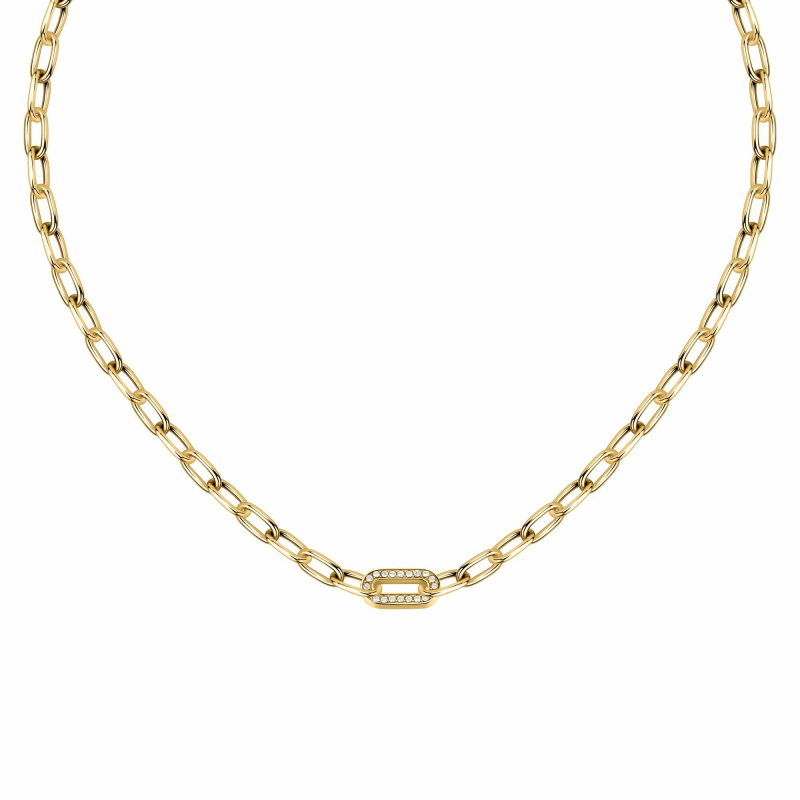 Moderní pozlacený náhrdelník s krystaly Intrecci SAZC02 Morellato