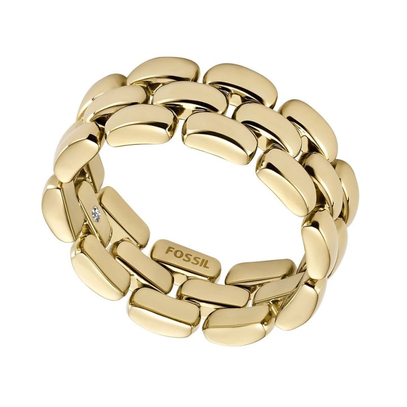 Stylový dámský prsten z pozlacené oceli Arden JF04785710 Fossil / Obvod: 60 mm - 60 mm