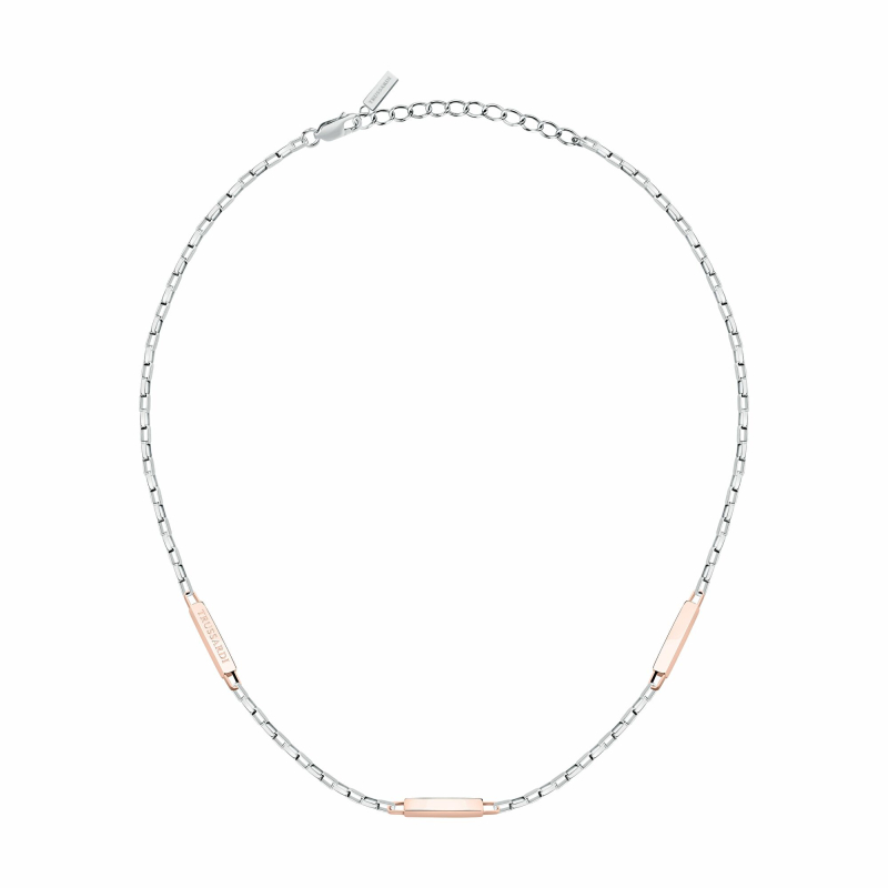 Bicolor pánský náhrdelník z oceli T-Steel TJAXV29 Trussardi Bicolor pánský náhrdelník z oceli T-Steel TJAXV29 Trussardi